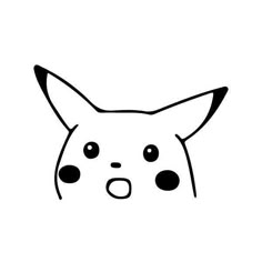 a black and white drawing of a pikachu