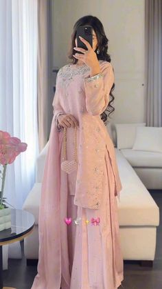pink is my new black Light Pink Salwar Kameez, Light Pink Shalwar Kameez, Sharara Pant Design, Sharara Pant Designs, Latest Girlish Suit Designs, Pakistani Outfits For Eid, Light Pink Engagement Dress, Icy Pink, Blush Pink Suit