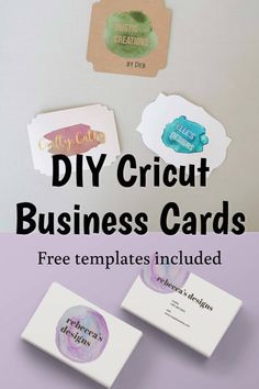the diy cricut business cards with free templates included are great for kids and adults