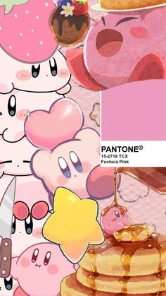 an image of some cartoon characters with food in front of them and the caption pantone's