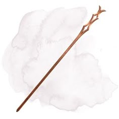an old stick with some leaves on it sitting in front of a white cloud filled sky