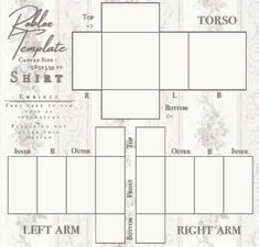 the template for a t - shirt that has been cut out into squares and placed on top of each other