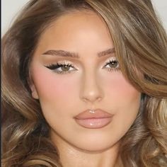 Soft Glamour Makeup, Orange Dress Eye Makeup, Makeup Ideas With Orange Dress, Makeup Inspo For Orange Dress, Prom Makeup Inspo Soft Glam, Soft Glam Prom, 90s Bridal Makeup, Soft Hollywood Glam Makeup, Makeup Looks Orange Dress