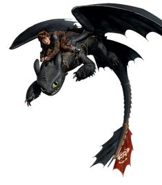 a woman riding on the back of a black dragon flying through the air with wings outstretched