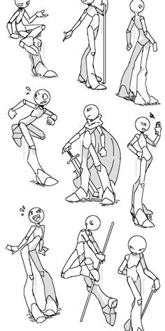 cartoon character poses and expressions for animation