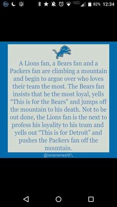 the detroit lions app is shown on an android device, and it appears to be reading