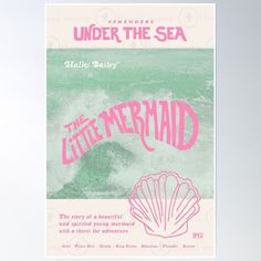 a poster with the title under the sea written in pink