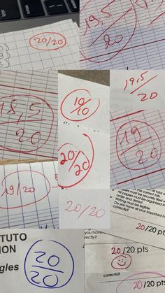 20/20 10/10 grades exam papers straight A student vision board