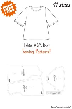 the tshirt sewing pattern is shown with instructions to sew it