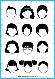 the silhouettes of people with different hair styles