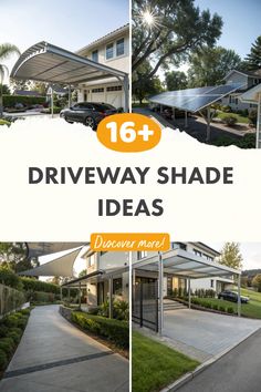 driveway shade ideas that are easy to do with the sun shining on them and in front of