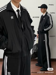 Adidas Streetwear, Adidas Suit Jacket, Adidas Tracksuit Style, Adidas With Suit, Adidas Pants Men, Adidas Jacket Men, Adidas Jacket Outfit Men, Adidas Tracksuit Aesthetic, Adidas Tracksuit Streetwear