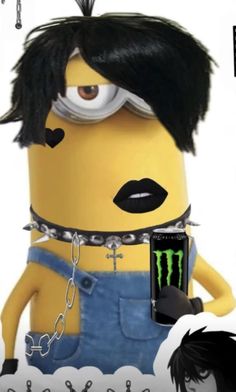 a cartoon character holding a cell phone in his hand