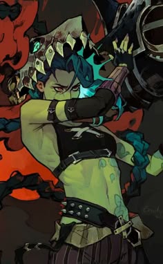 by m.emityy Arcane Art Design, The Arcane, Firelight Jinx, Jinx Firelight Au, Arcane Jinx, Jinx Fanart League Of Legends, Jinx Fan Art, Arcane Art Style Ref, Jinx Fanart