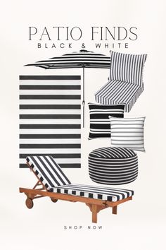 Black and White Patio Decor