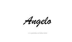the word angelo written in black ink on a white background