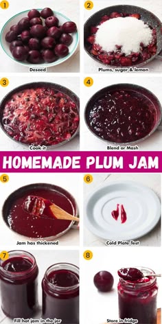 instructions to make homemade plum jam