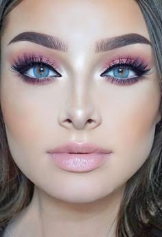 Soft Pink Smokey Eye Makeup, Pink Makeup Looks Blue Eyes, Pink Makeup Looks For Blue Eyes, Pink Makeup On Blue Eyes, Pink Eye Makeup For Blue Eyes, Pink Makeup For Blue Eyes, Pink Makeup Blue Eyes, Soft Pink Smokey Eye, Pink Smokey Eye Blue Eyes