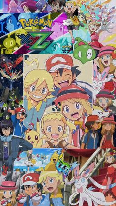 many different pokemon characters are grouped together
