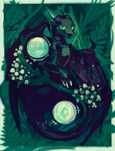 a drawing of a cat sitting on top of a table next to a vase filled with flowers