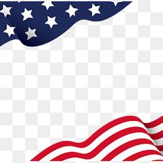 an american flag waving in the wind on a white background, with stars and stripes