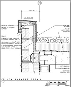 an architectural drawing shows the details of a building