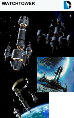 an image of a space station in the middle of some sort of sci - fi scene