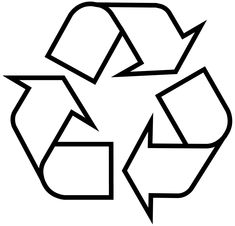 a black and white image of a recycle logo