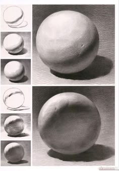 four different views of an object in black and white