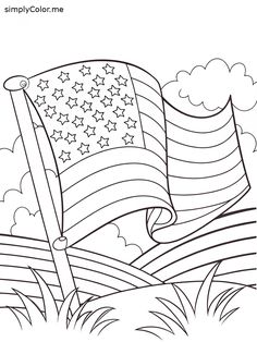 American flag coloring page printable