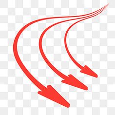 three red arrows pointing in different directions on a white background, with no image or text