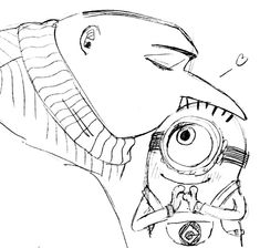 Gru Mpreg, Cursed Minion Drawing, Gru Drawing, Baby Vector Despicable Me, Gru From Minions Drawing, Vector Despicable Me Sitting Down, Despicable Me Drawings, Vector Despicable Me Black And White, Vector Funny Despicable Me