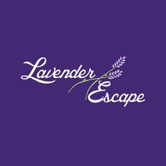 the lavender escape logo on a purple background