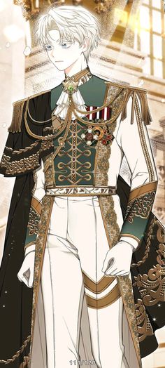 Prince Outfits Royal Drawing, Crown Prince Outfit, Prince Outfit Design, Prince Clothes Royal Drawing, Male Fantasy Clothing, Royal Prince Outfit, Historical Manhwa Men Clothes, Historical Manhwa Male Outfits, Prince Anime Royal