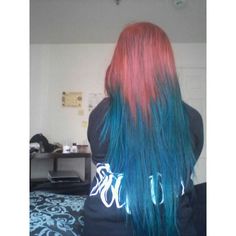 Red and blue ombre Red And Blue Ombre Hair, Red And Blue Hair Ombre, Red To Blue Ombre Hair, Red To Blue Fade, Blue Over Faded Red Hair, Red And Blue Ombre, Red Fading Into Blue, Red And Blue Fade, Blue Red Fade