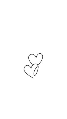 two hearts drawn in one line on a white background