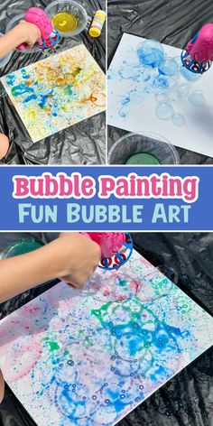 this bubble painting art is fun for kids to make