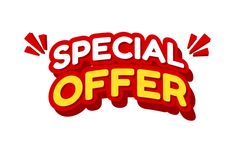the special offer sign is red and yellow