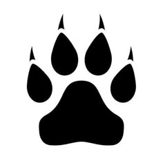 an animal paw print on a white background