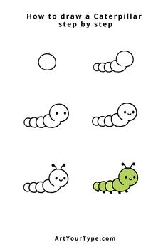 how to draw a caterpillar step by step with pictures and instructions for kids