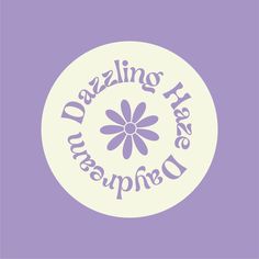 a purple and white logo with the words dazzleing roses on it