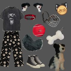 Pup Outfit, Dog Persona, Kemonomimi Pfp Puppy, Kemonomimi Puppy, Pup Play Outfits, Puppy Outfits, Puppy Play Outfit, Border Collie Therian Outfit, Puppy Outfit