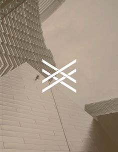 an abstract photo of a building with two intersecting lines