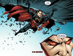 the comic character is flying through the air