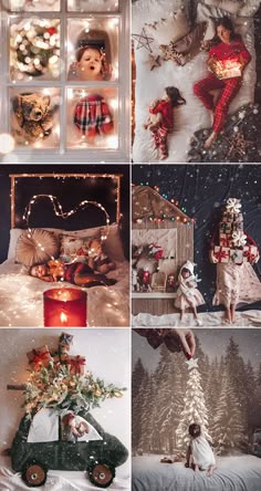 multiple pictures of christmas decorations in different styles