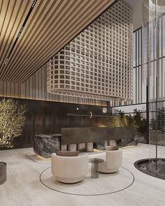 the lobby is clean and ready for customers to use