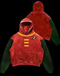 DC Robin Embroidery Hoodie - Urban Culture Dc Jacket, Robin Jacket, Robin Aesthetic, Red Hood Merch, Red Hood Hoodie, Robin Hood Hoodie, Robin Sweater, Robin Jacket Dc, Red Hood Outfit