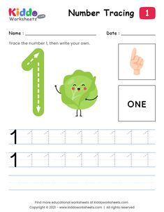 the worksheet for numbers 1 to 10 with pictures of vegetables and leaves on it