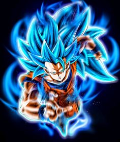 the blue dragon is flying through the air with his arms spread out and glowing in the dark