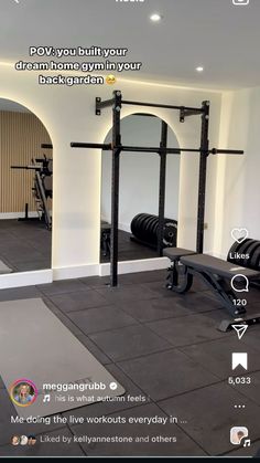 the home gym app is displayed on an iphone